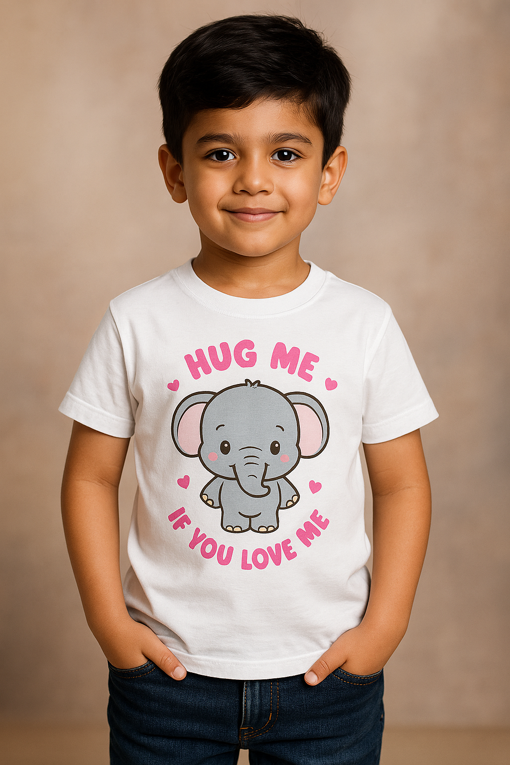 Hug Me If You Love Me – Kids Elephant Love T-Shirt