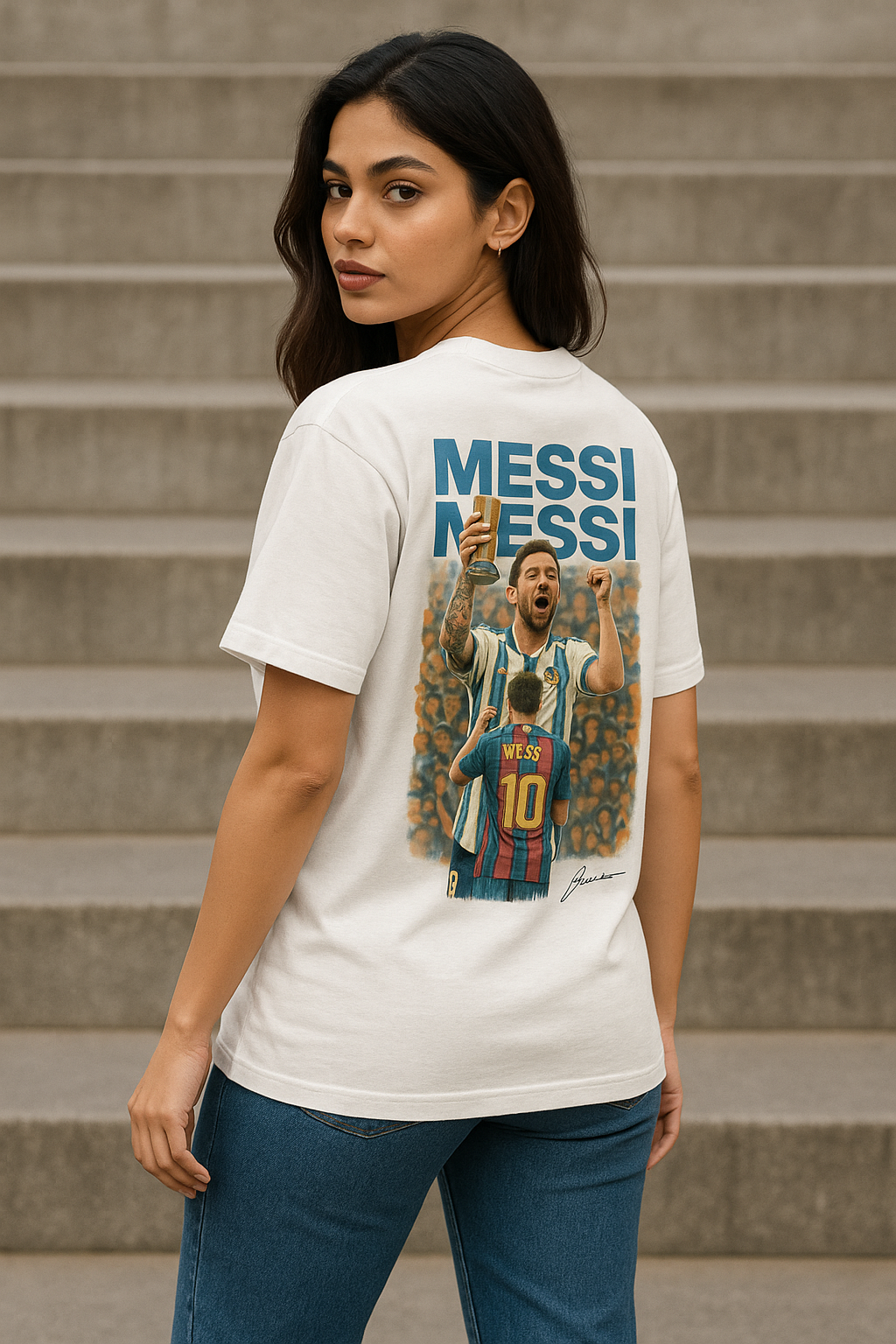 Oversized Messi tribute tee – The Journey. The Legacy. streetwear edition