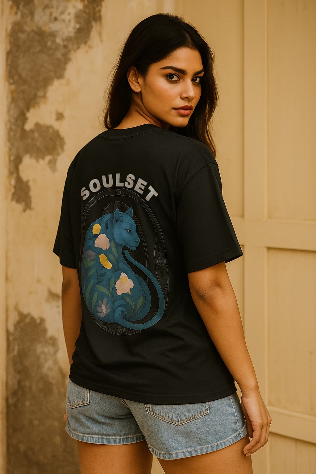 SOULSET Panther Bloom Oversized Graphic T-Shirt – Premium Streetwear