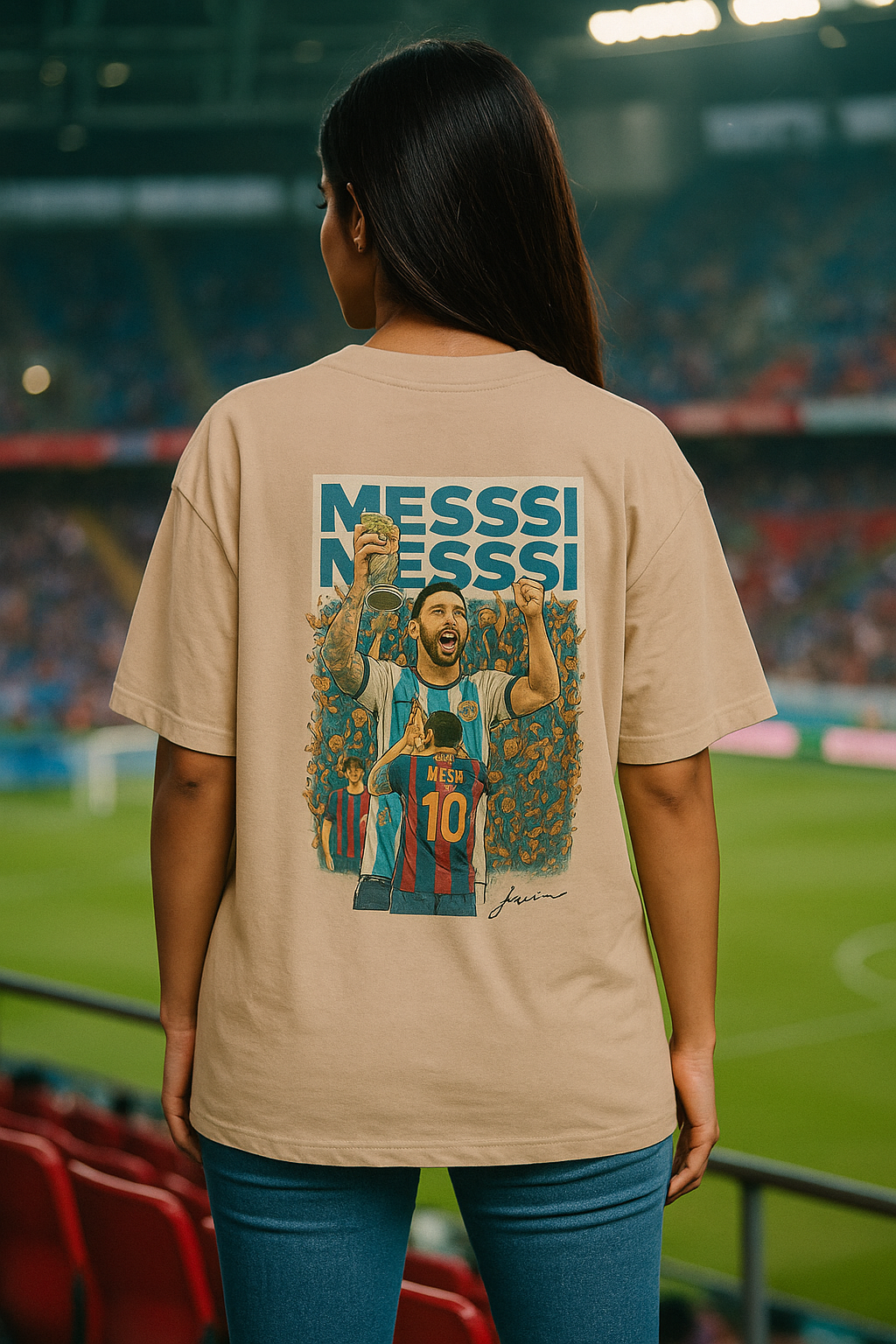 Oversized Messi tribute tee – The Journey. The Legacy. streetwear edition