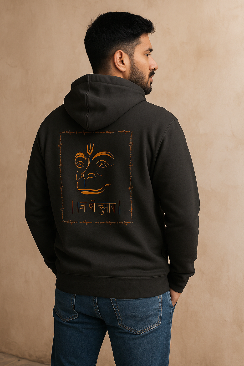 SoulSet “हनुमान” Hoodie – Spiritual Streetwear | 320 GSM Cotton | Unisex Devotional Hoodie | Made in India