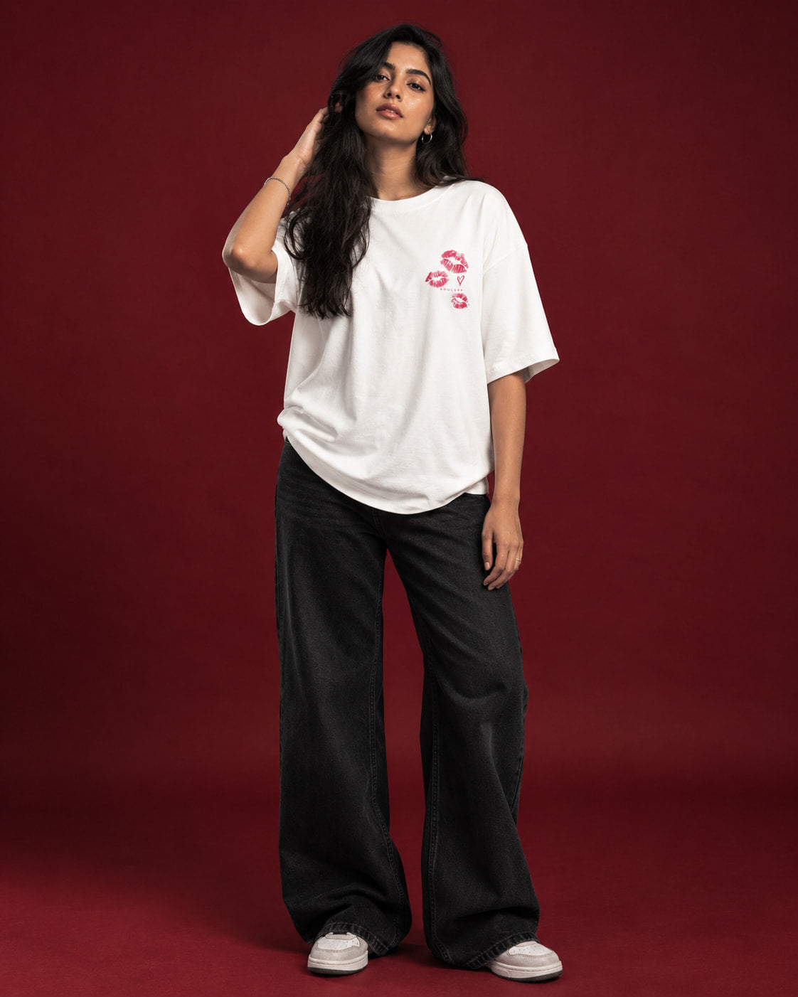 Burgundy Streetwear Portrait front white
