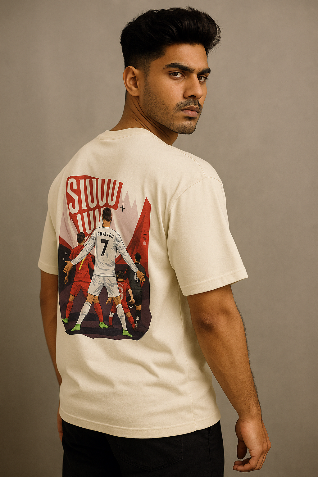 Ronaldo oversized t-shirt – premium unisex cotton tee for football fans