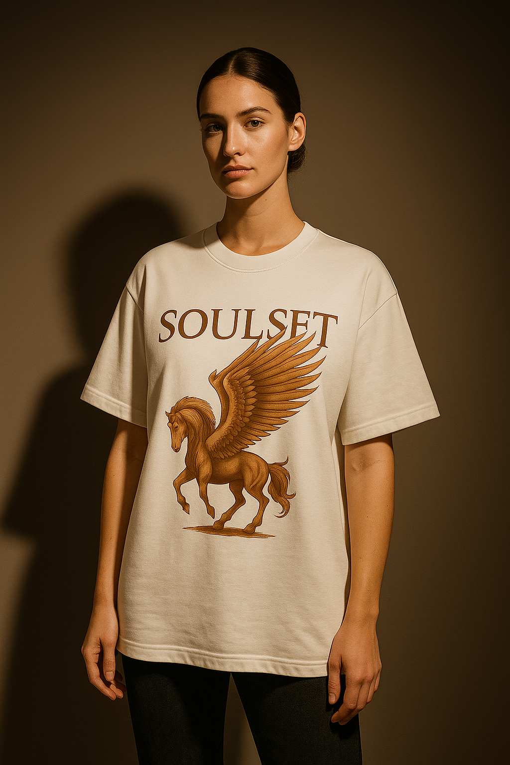 SoulSet Mythborne Oversized Tee – Pegasus & Dragon Graphic | 240 GSM Cotton | Unisex Streetwear India