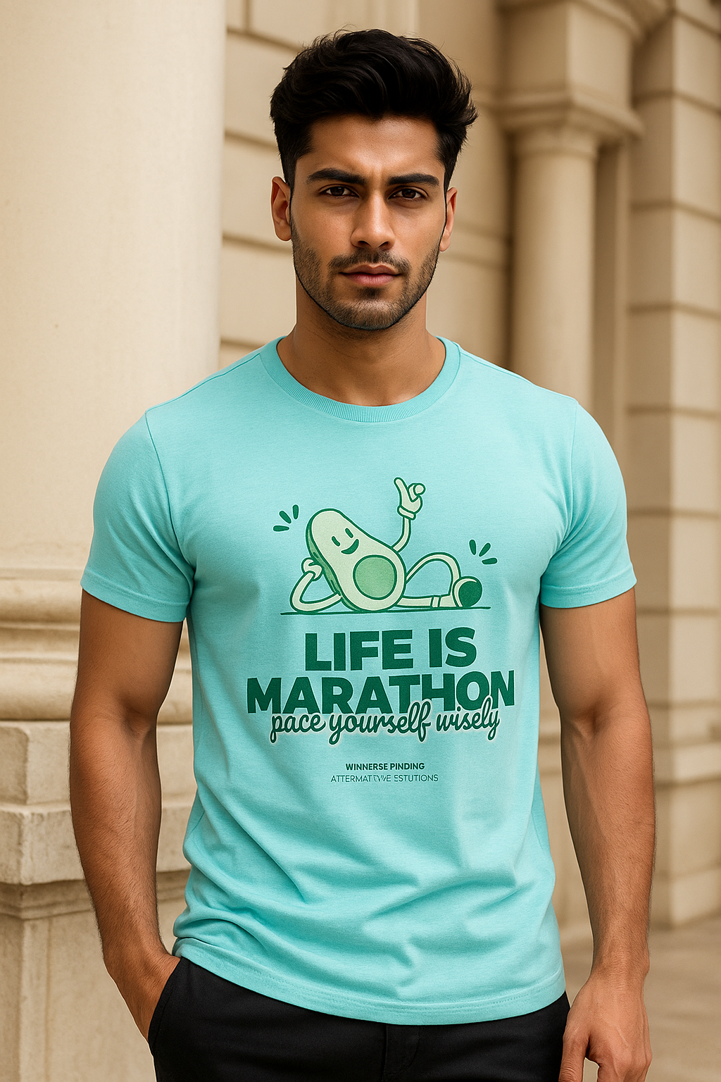 Life Is a Marathon t-shirt – casual fit graphic tee in cotton