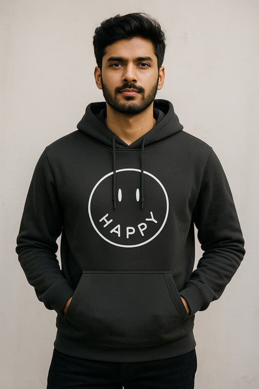 Happy Smiley hoodie – oversized cotton hoodie with smiley face graphic and positive vibe
